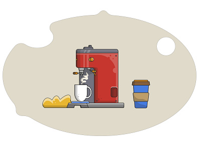 Coffee Machine coffee cup coffee maker illustration vector illustration