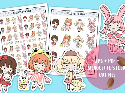 Cute Sanrio Characters Stickers die cuts hello kitty keroppi my melody planner pompompurin sanrio sticker design