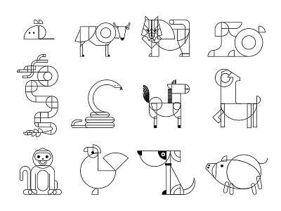 chinese zodiac design ai animal chinese design illustration
