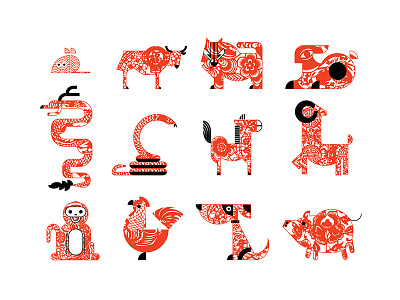 Chinese Zodiac Ver02 design paper cut