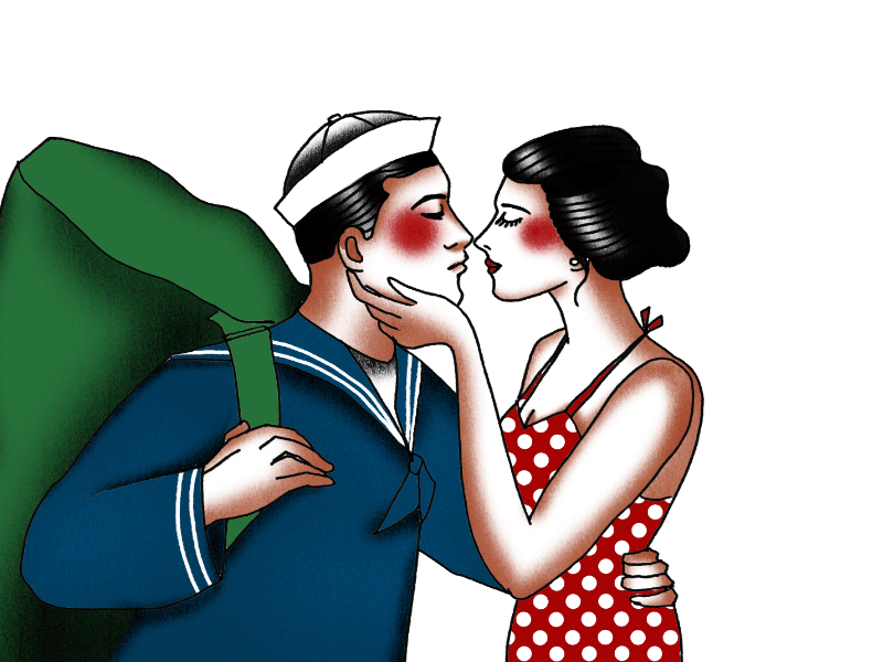 sailor kiss animation design graphic tats tattoo