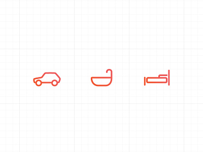 Real Estate Icons bath bed car icons illustration property real estate
