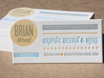 Self Promo Business Cards business cards graphic design letterpress