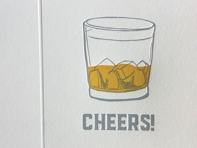 Cheers Letterpress Card