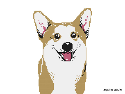 Cute Dog in Pixel Art caricature cartoon cat dog game art gift illustration pets pixel pixel art