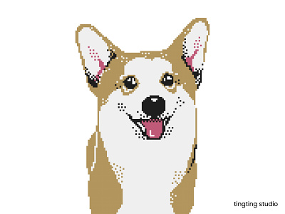 Cute Dog in Pixel Art by Tingting Studio on Dribbble