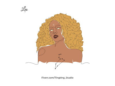 African American Leo in Continuous Line fiverr