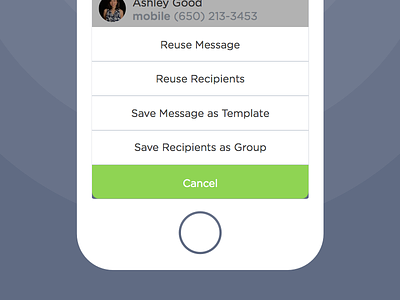 Helpful Action Sheet = Happy Users action sheet app broadcast ios menu sms texting ui ux