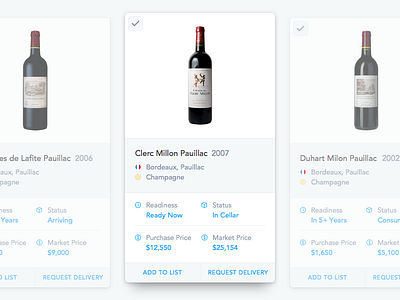 Select Your Wine, Card Carousel app card cards design ecommerce shopping ui ux wine