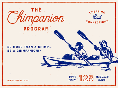 The Chimpanion Program ad chimp illustration texture typography