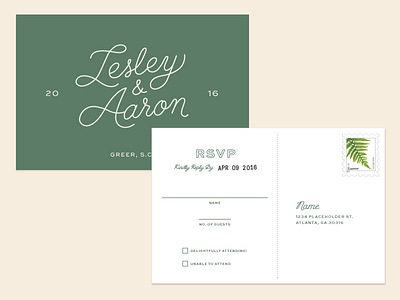 RSVP card custom invitation lettering rsvp typography wedding