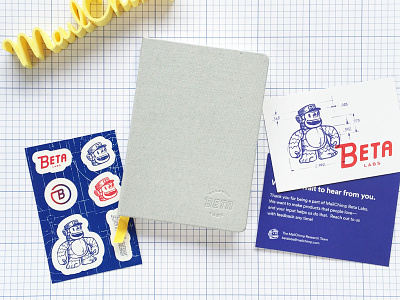 Beta Labs blueprint notebook postcard print sticker