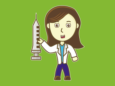 dokterNyuntikP chibi design doctor doctor cartoon doctor icon doctor mascot doctors illustration injection vector