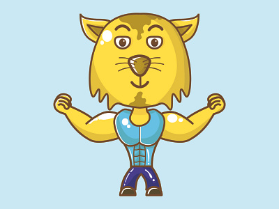 bodybuilderCat bodybuilder bodybuilding cartoon cartoon bodybuilder cartoon cat cat chibi design illustration mascot mascot bodybuilder mascot cat mascular masculine vector