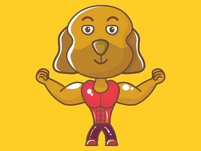 bodybuilderDog bodybuilder bodybuilding cartoon cartoon bodybuilder cartoon dog chibi design dog illustration mascot mascot character mascot design mascot dog masculine sport vector