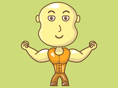 bodybuilderMan bodybuilder bodybuilding cartoon chibi design illustration logo man mascot mascot character mascot design vector