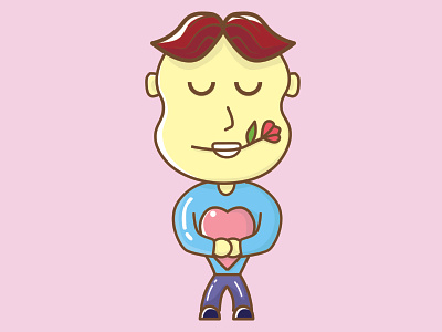 loveMan cartoon cartoon love chibi design flower heart illustration love mascot mascot character mascot design mascot love vector