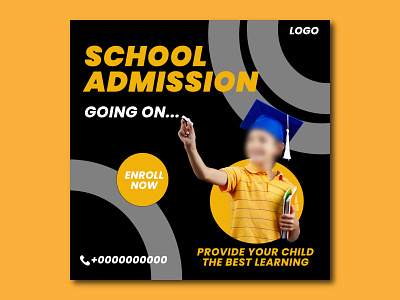 School Admission Social Media Poster Design