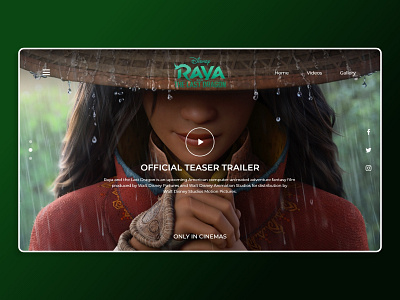 Raya And The Last Dragon web landing page