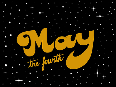 Day 35: 100 Days of Hand Lettering 100daychallenge 100dayproject 100daysofhandlettering black design hand lettering ipad lettering may maythefourth process procreate space star wars stars starwars type typography video yellow