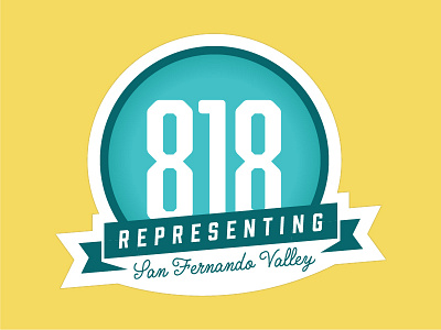 San Fernando Valley Area Code Sticker 818 abolition area code circle prohibition quimby mayoral ribbon san fernando valley stroke typekit typography