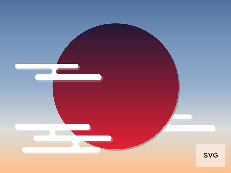 Freebie: Sunset gradient digital art sun clouds art sunset