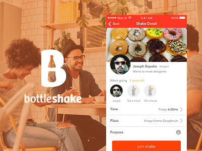 Bottleshake app app design ios meeting mobile mobile design network profile