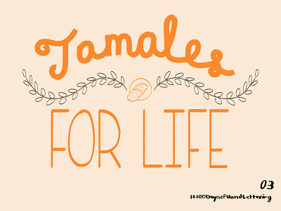 Day 3: 100 Days of Hand Lettering food food art hand lettering hand lettering art illustration tamales typography