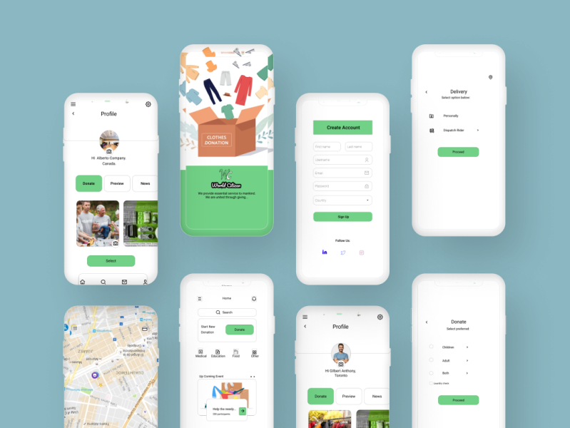 cloth donation app by Joshua seun on Dribbble