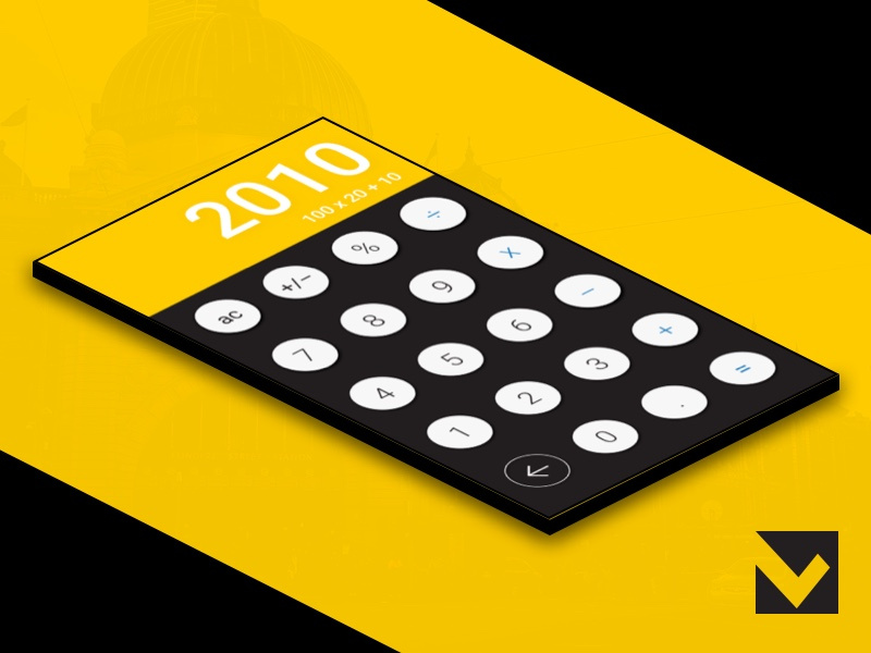 DailyUI 004 - Calculator yellow melbourne dailyui concept calculator black bank 004