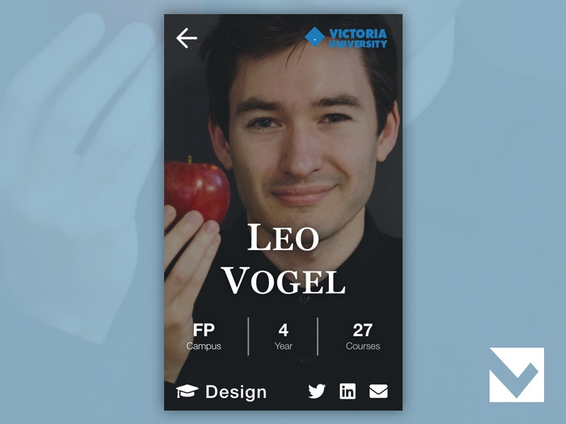 DailyUI 006 - User Profile education student user profile concept victoria university 006 dailyui