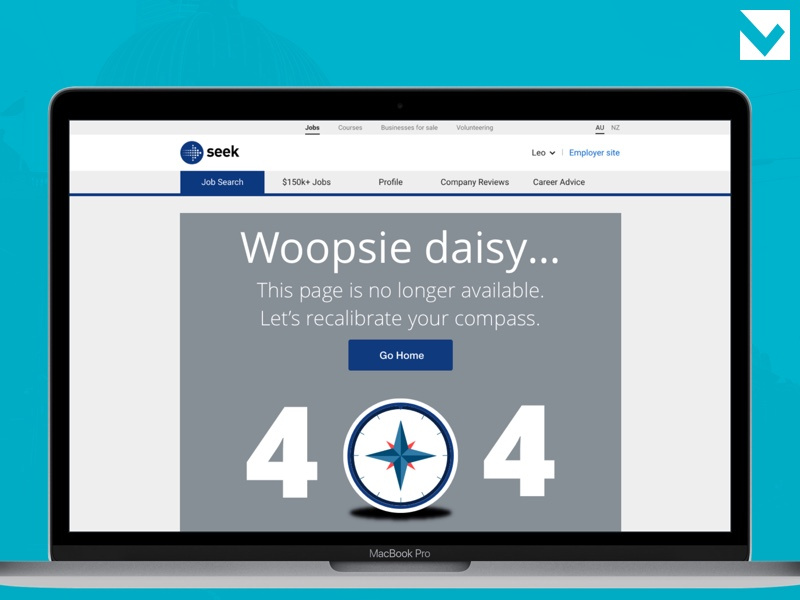 DailyUI 008 - 404 Page seek melbourne concept 008 dailyui error 404