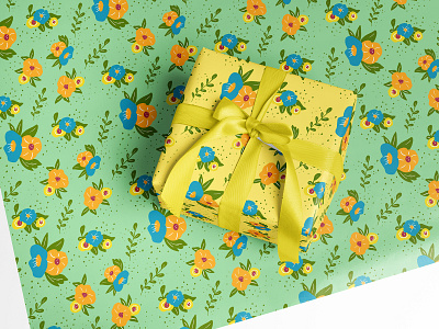 "Happy Flowers" Pretty Seamless Patterns