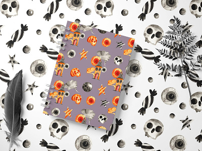 Halloween Wicked Good Time Pattern ghosts halloween halloween design halloween graphic halloween pattern halloween seamless illustration pattern seamless pattern spooky pattern surface design surface pattern textile design
