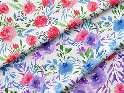 "Blooming Garden" Floral Patterns blooming floral garden floral pattern floral surface pattern pattern roses pattern seamless pattern spring garden spring pattern spring roses pattern surface design surface pattern textile design watercolor floral pattern watercolor pattern watercolor roses pattern