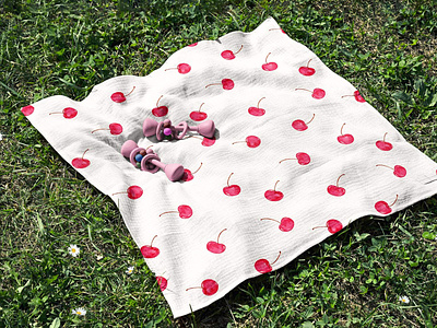 "Sweet love" watercolor cherry pattern