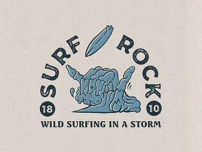 Surf Rock branding design illustration logo retro vector vintage vintage logo