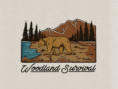 Woodland Survival design illustration retro vector vintage vintage logo