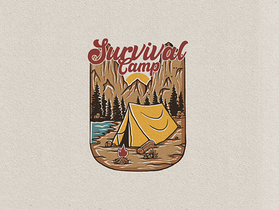 Survival Camp branding design illustration retro vintage vintage logo