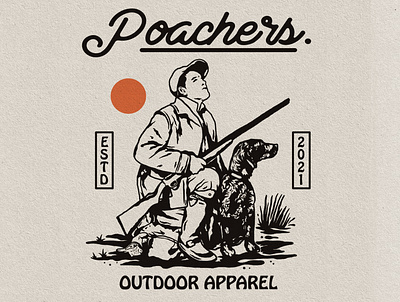 Poachers branding design illustration logo retro vector vintage vintage logo