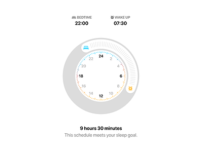 Improved iOS Sleep Schedule UI apple clock design dial health intuitive ios minimal modern schedule sleep time ui