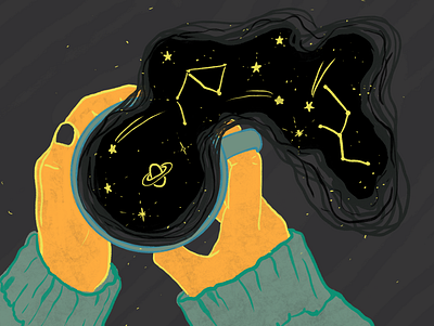 Universe in a Cup graphic design illustration popart procreate
