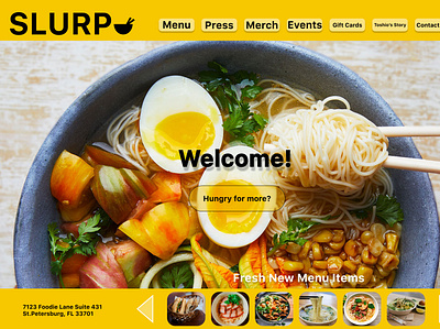 Slurp Hero Section food food site food website hero section portfolio work