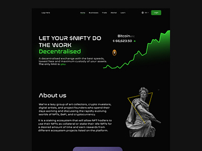 NFT and Crypto Trading 1 page websites crypto app ui crypto trading website landing page design nft website ui ux