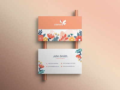 Floral Business Card branding businesscard corporate creative design design editable flat minimal modern professional template typography vector