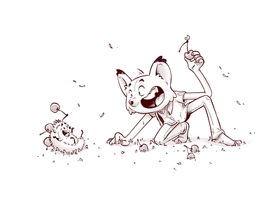 The Fox And The Hedgehog character cute drawing illustration sketch