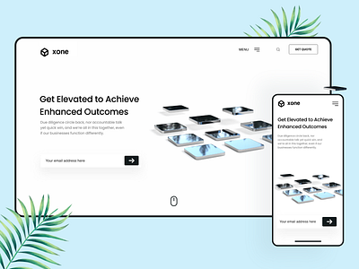 Xone - Concept Landing Page | Responsive Design application design branding clean design design illustration isometric design landing page minimal responsive design ui design ux vector web webdesign website white space