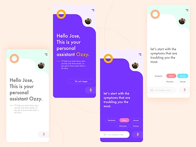 Personal Assistant - Mobile App anxiety app application design blue branding clean dark ui health illustration ios light ui medical minimal minimalistic mobile ui design uiux ux whitespace