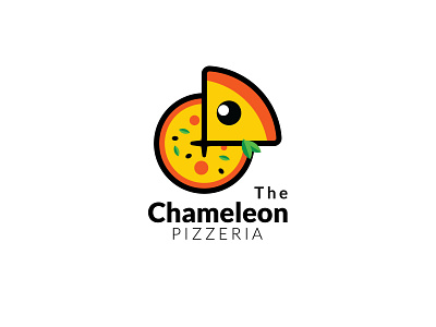 The Chameleon Pizzeria art flat graphic design icon illustration illustrator logo minimal vector