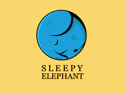 Sleepy Elephant animals art elephant flat graphic design icon illustration illustrator logo minimal sleepy elephant vector